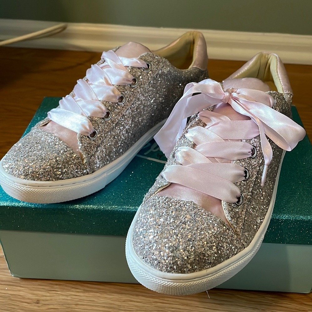 Betsey Johnson Blush Glitter Sneakers (Size 8) - Never Worn